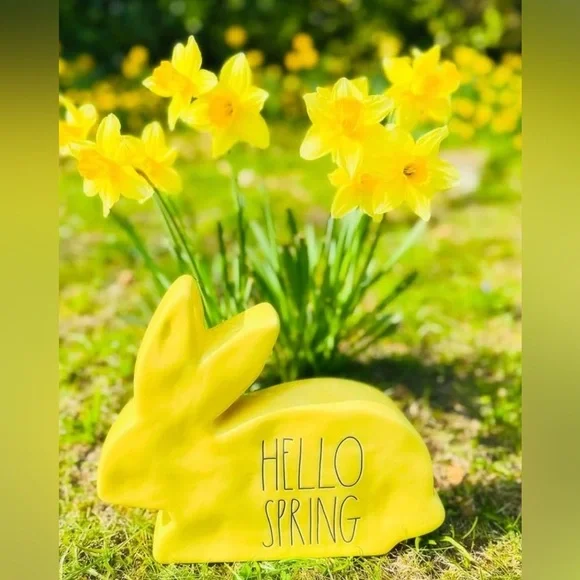 NEW Rae Dunn Hello Spring Yellow Bunny 🐰 - Picture 1 of 3